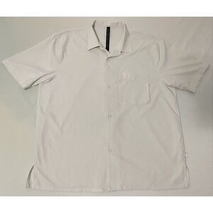 Lululemon Shirt Men's XL Airing Easy Camp‎ Collar Bone Ivory Relaxed Button-Up